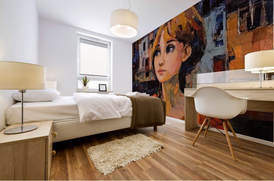 Expression in Orange Mural print