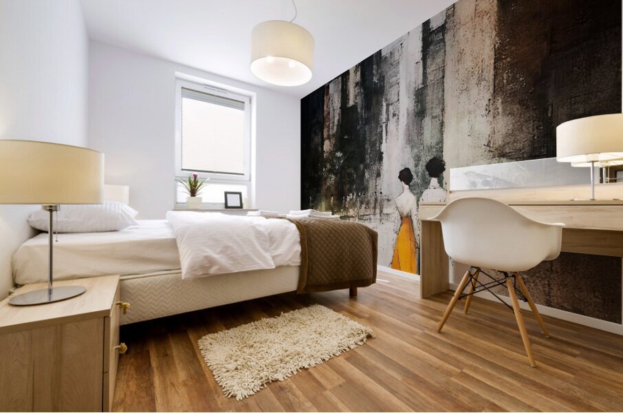 Gold and Blue Mural print