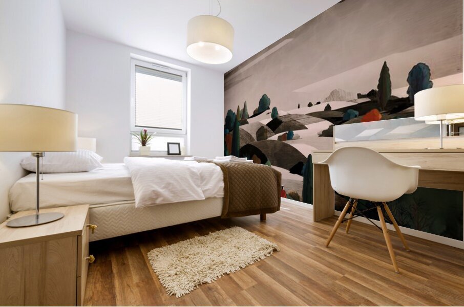 A Quiet Walk Mural print