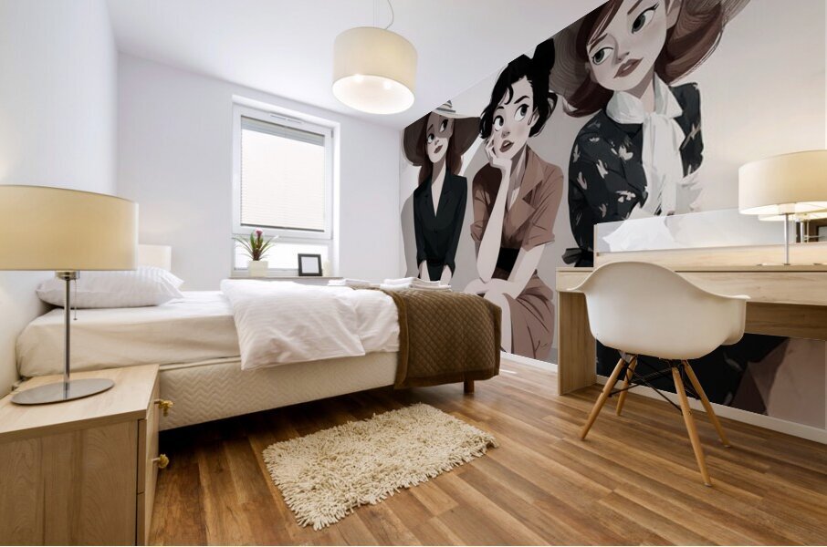 Between Glances Mural print