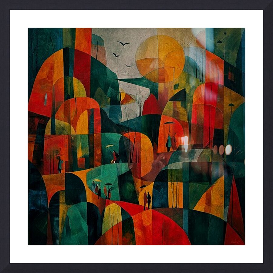 Dance of Umbrellas Picture Frame print