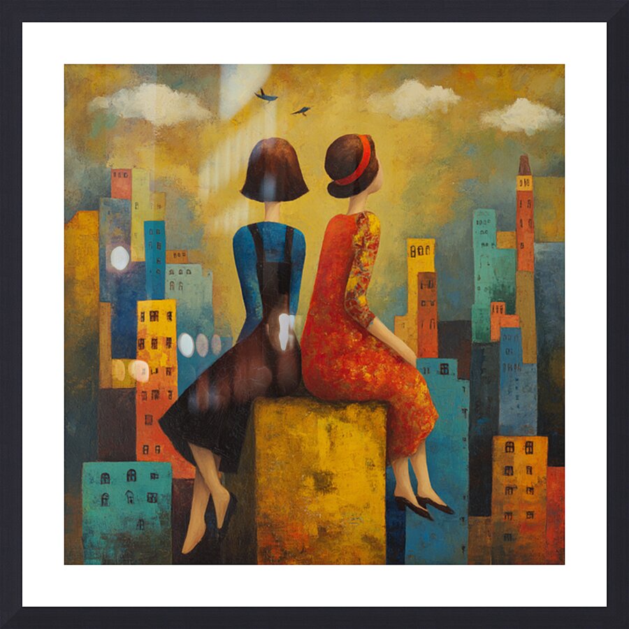 Red and Blue Picture Frame print