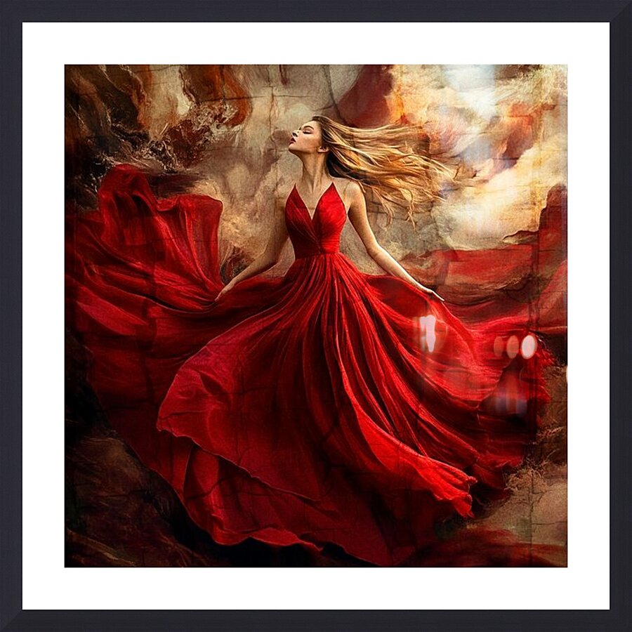 Draped in Fire Picture Frame print