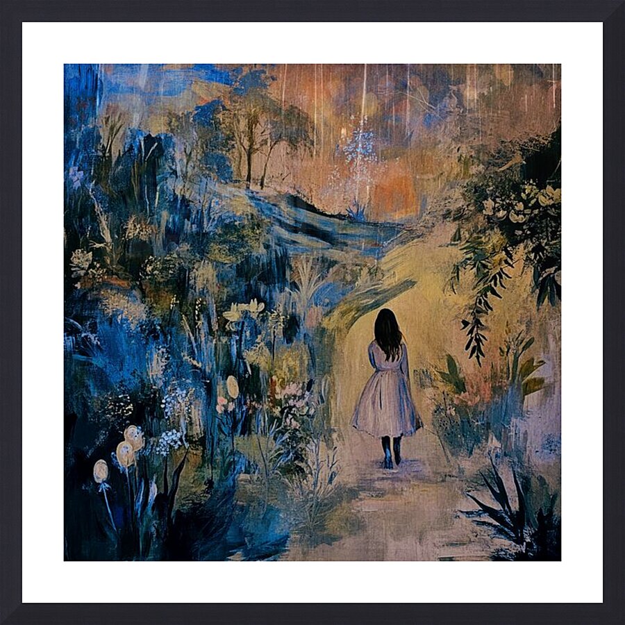 Painted Rain Picture Frame print