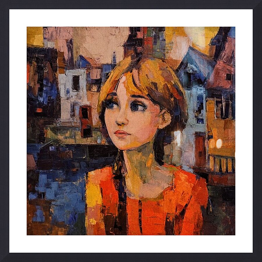 Expression in Orange Picture Frame print