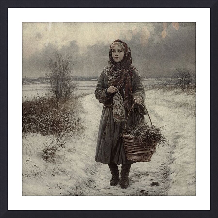 Winters Errand Picture Frame print