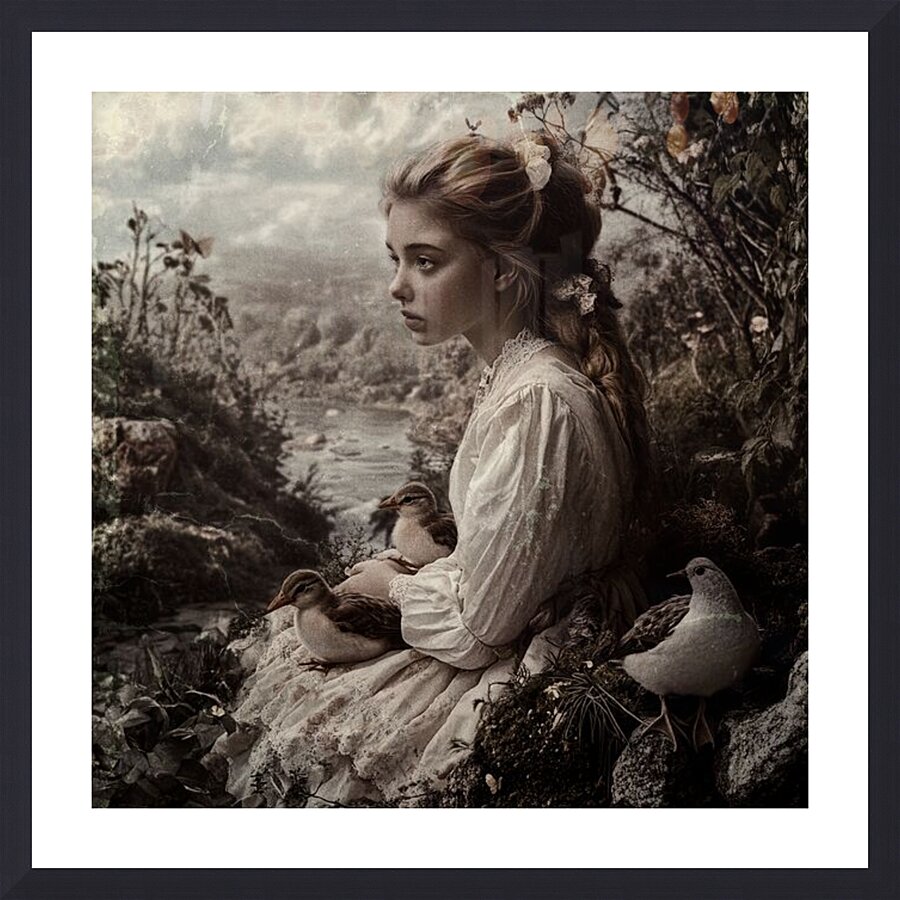 The Girl Who Spoke to Birds Picture Frame print