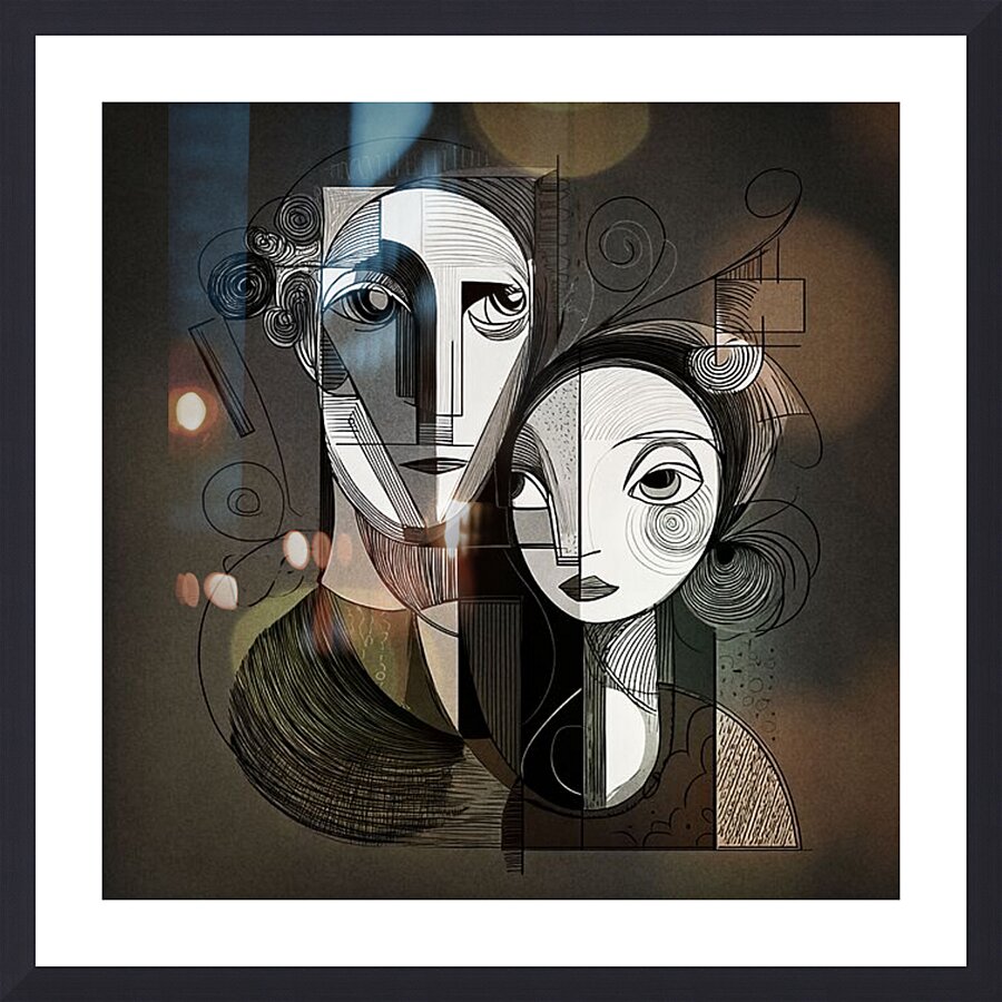 Dark Geometry Picture Frame print