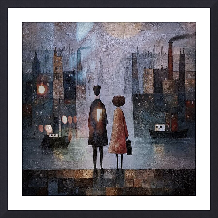 Shadows by the River Picture Frame print