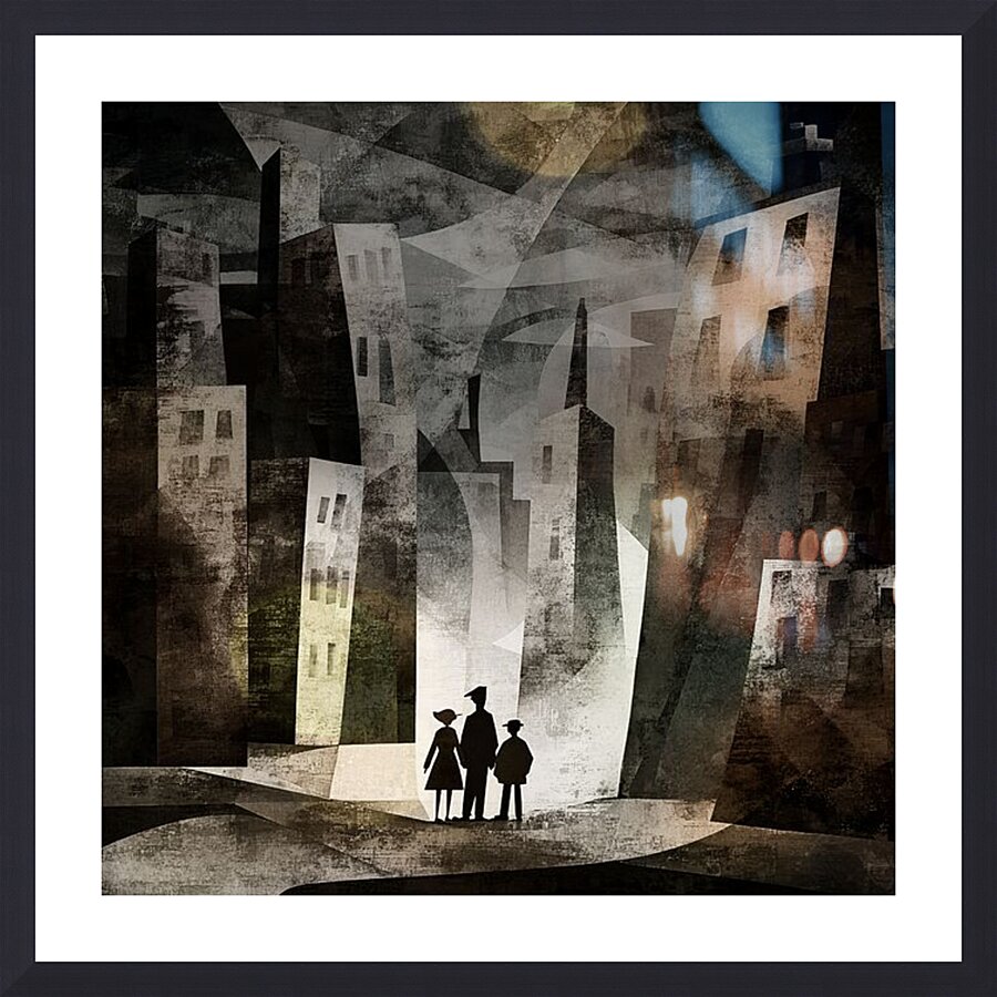 Between Crooked Towers Picture Frame print