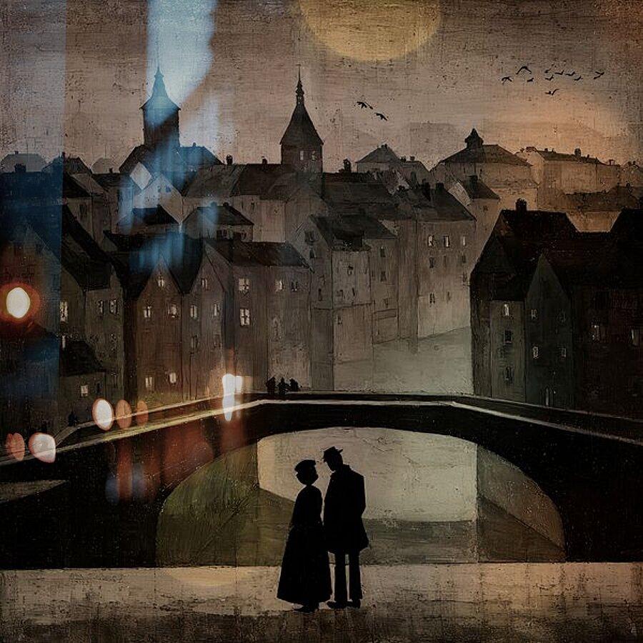 Moonlit Conversations Picture Frame print