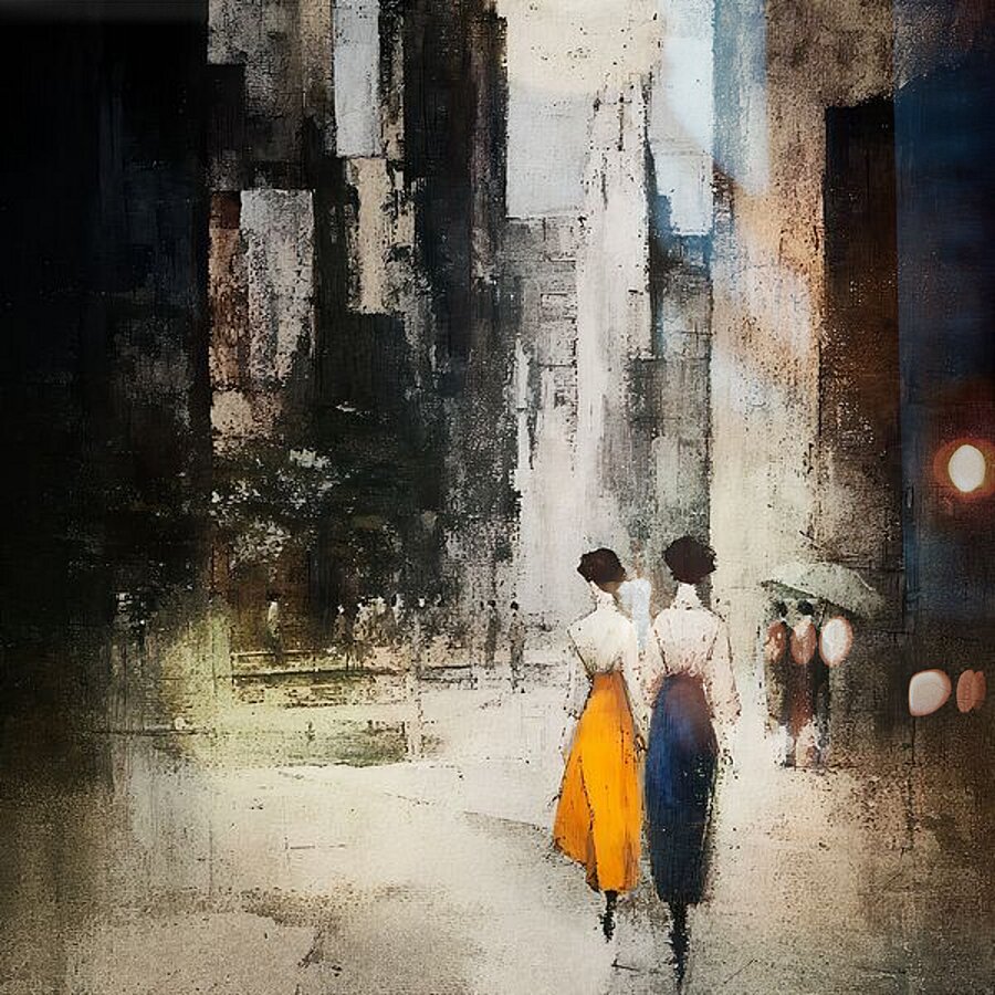 Gold and Blue Picture Frame print