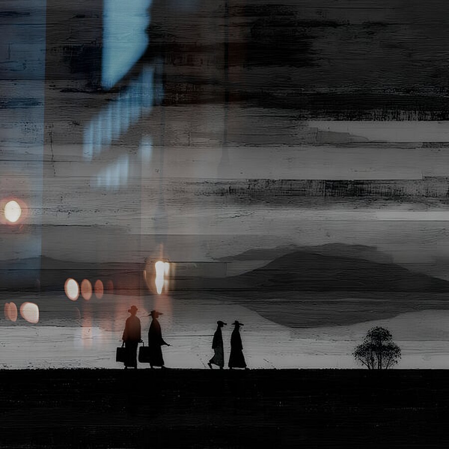 Silhouettes on the Edge Picture Frame print