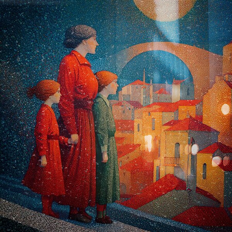 The Joy of Falling Snow Picture Frame print