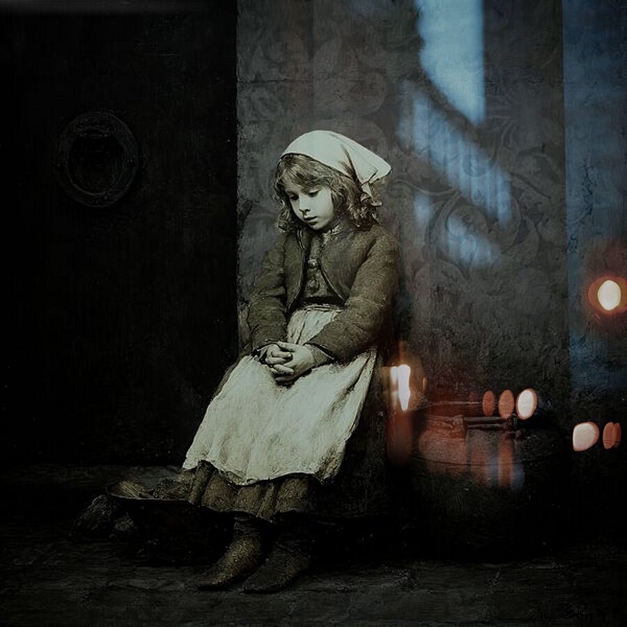 The Girl by the Wall Picture Frame print