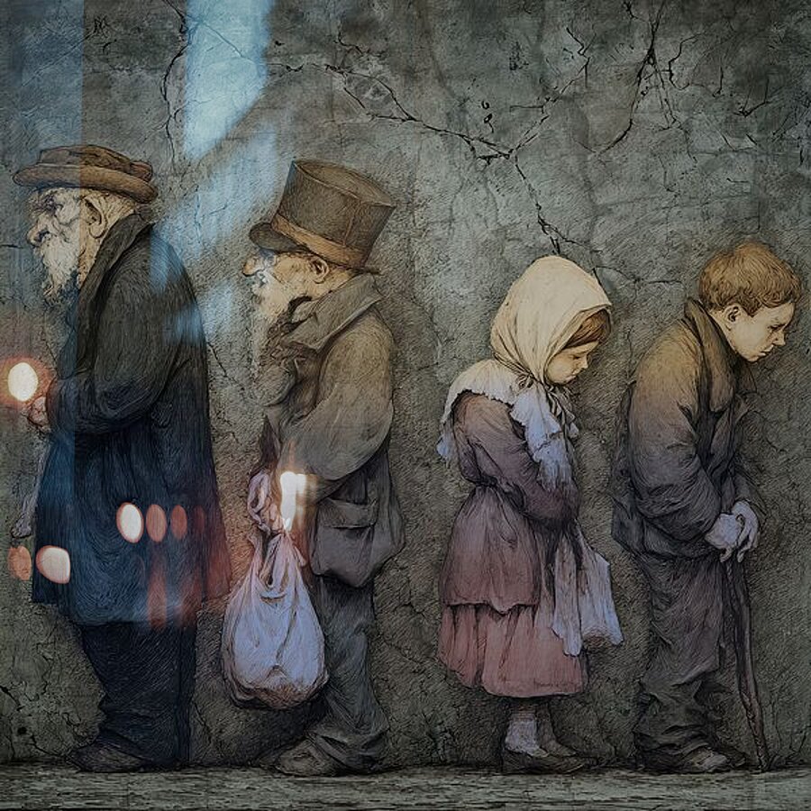 The Breadline Picture Frame print