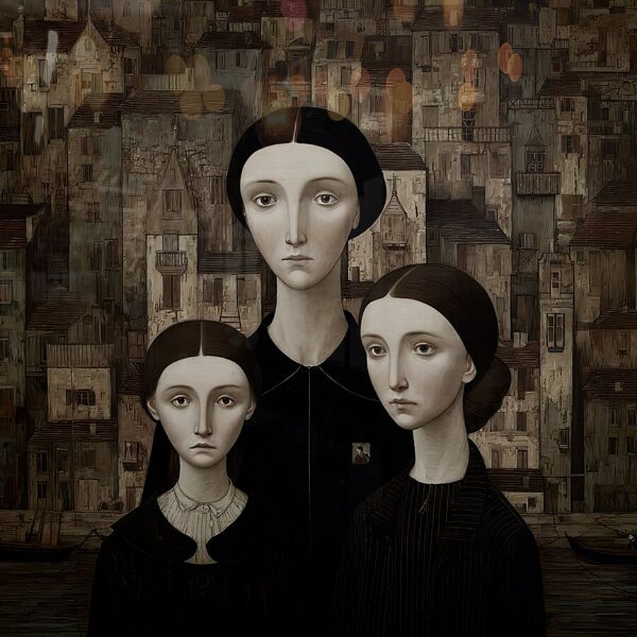 Three Gazes Picture Frame print