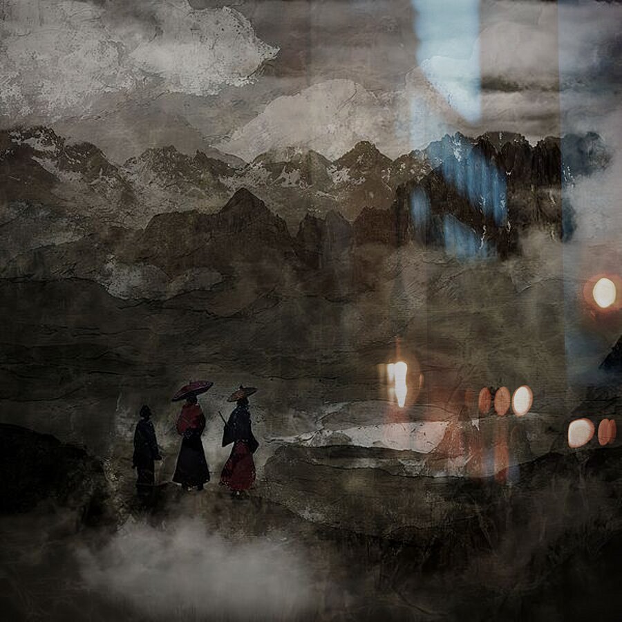 Through the Folded Earth Picture Frame print