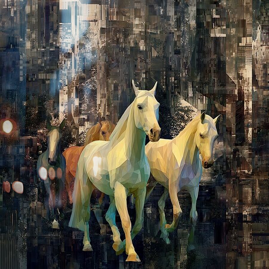 Prismatic Stampede Picture Frame print