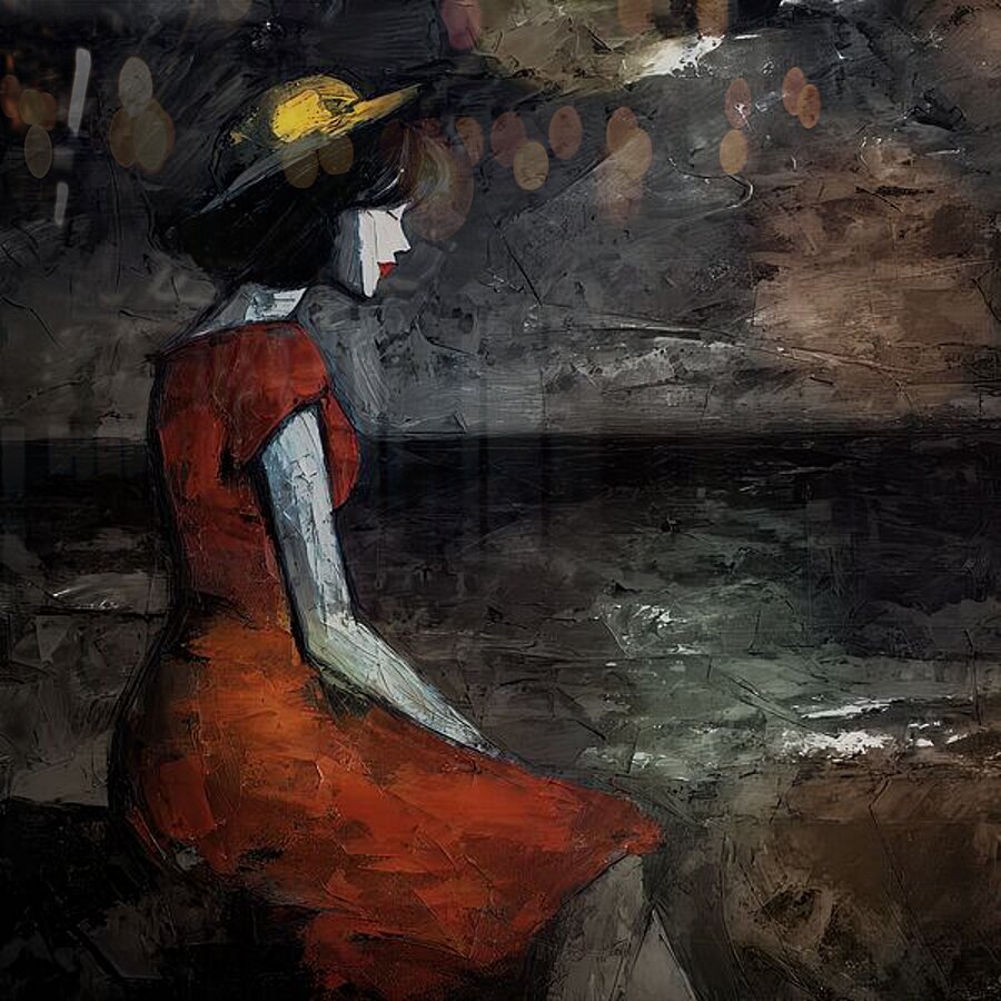 Stillness in Scarlet Picture Frame print