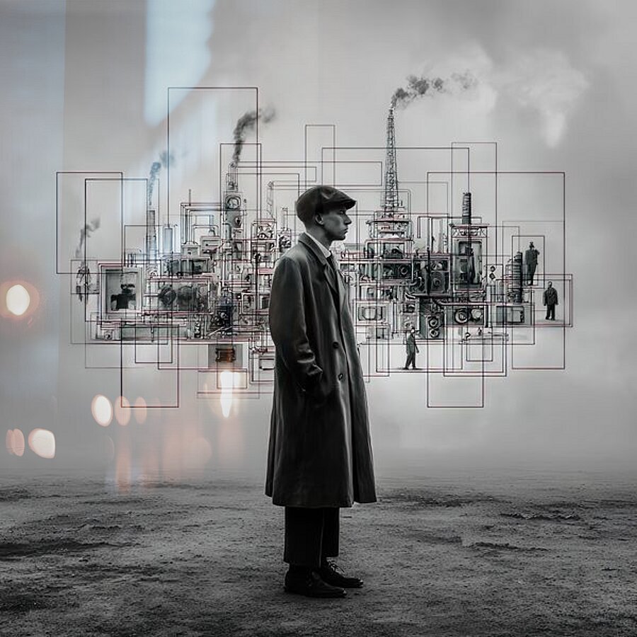 The Lines of Industry Picture Frame print