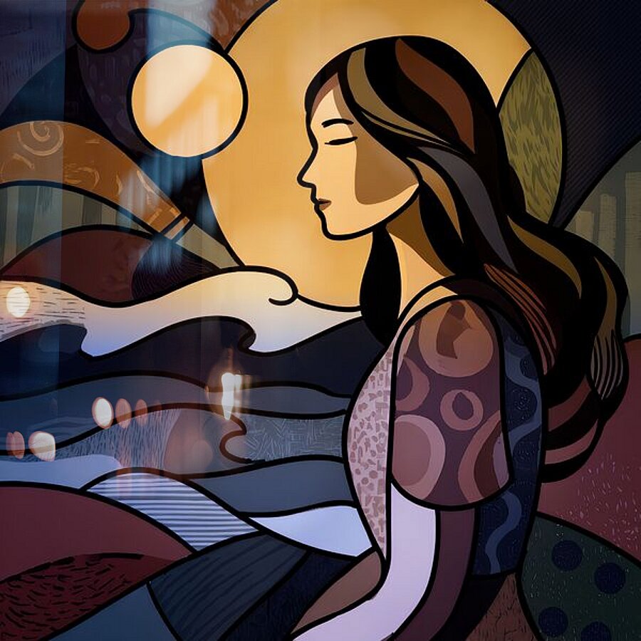 Painted Stillness Picture Frame print