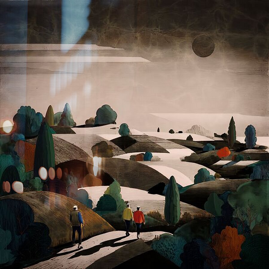 A Quiet Walk Picture Frame print