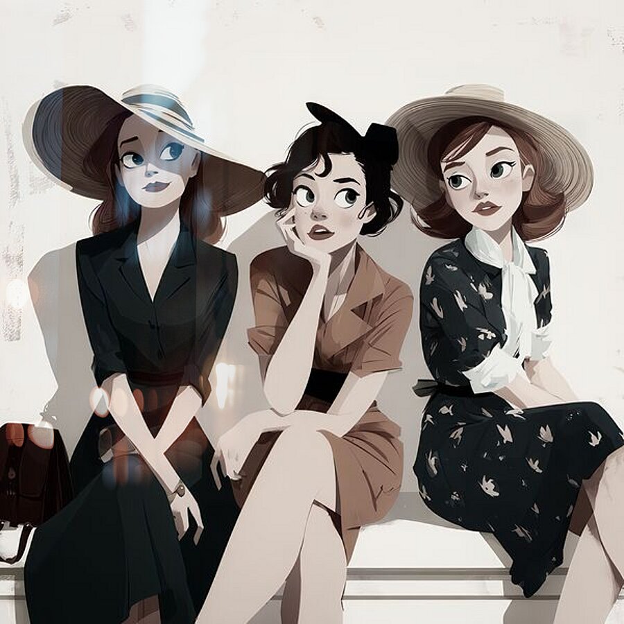 Between Glances Picture Frame print