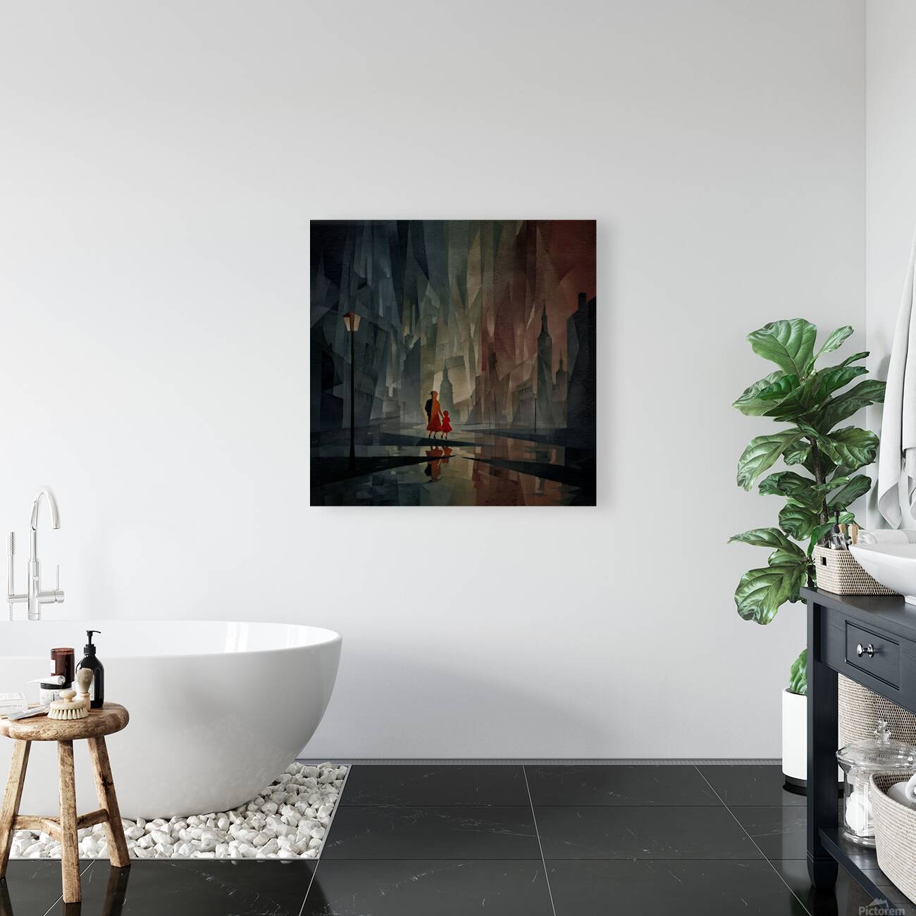 Crimson in the Rain Reproduction