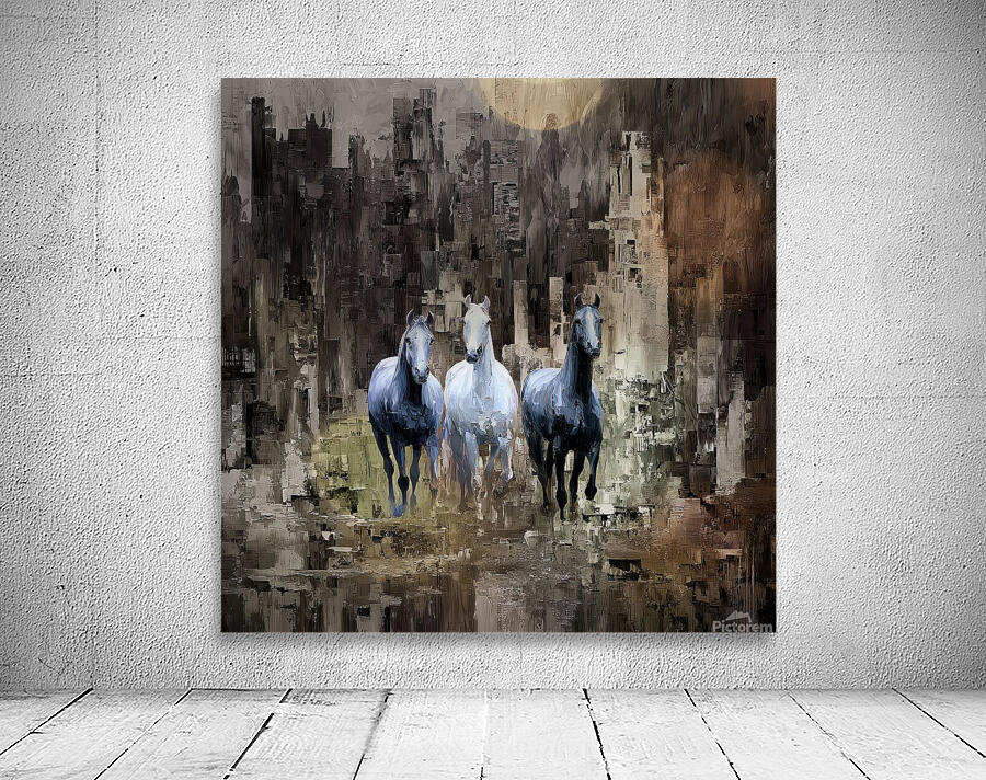 White Horses Wall Preview