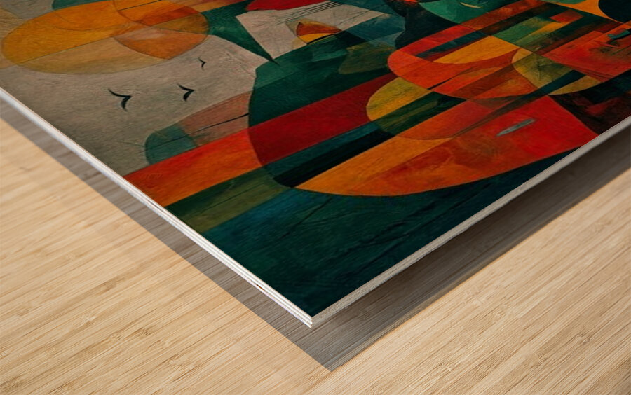 Dance of Umbrellas Wood print