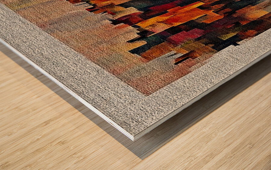 Midnight Mosaic Wood print