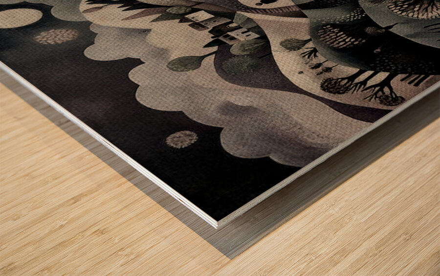 When Shadows Wander Wood print