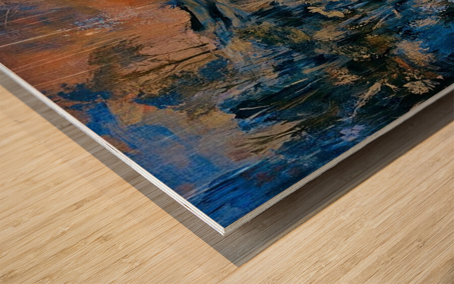 Painted Rain Wood print