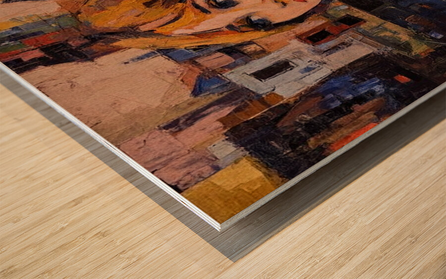 Expression in Orange Wood print