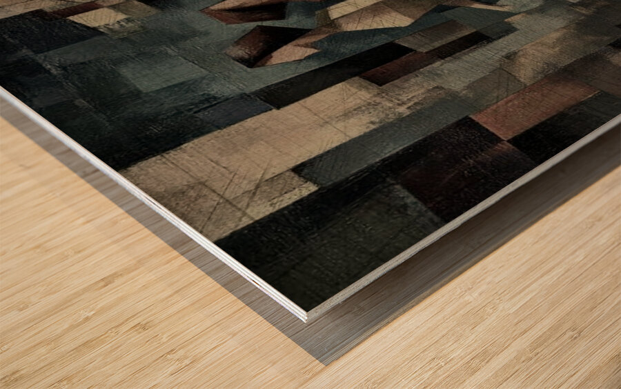 Shopping in Silence Wood print