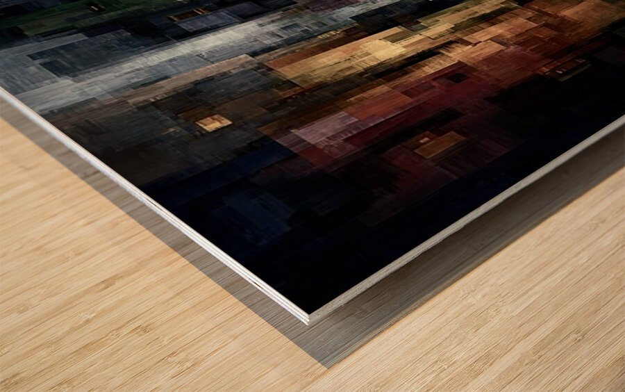 Midnight Through the Cracks Wood print