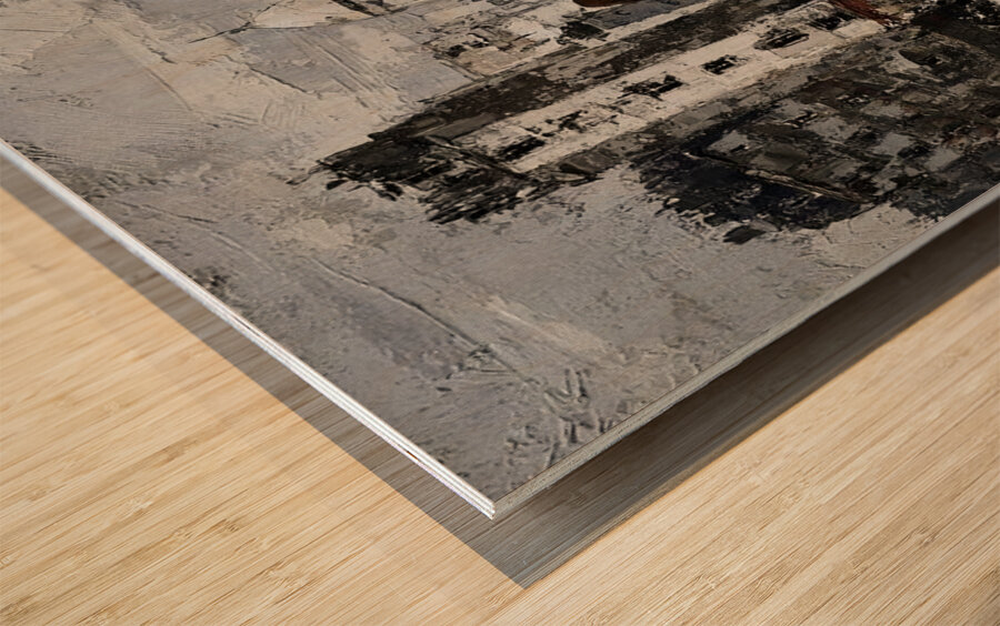 Crimson and Cream Wood print