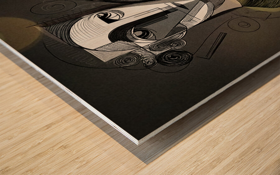 Dark Geometry Wood print