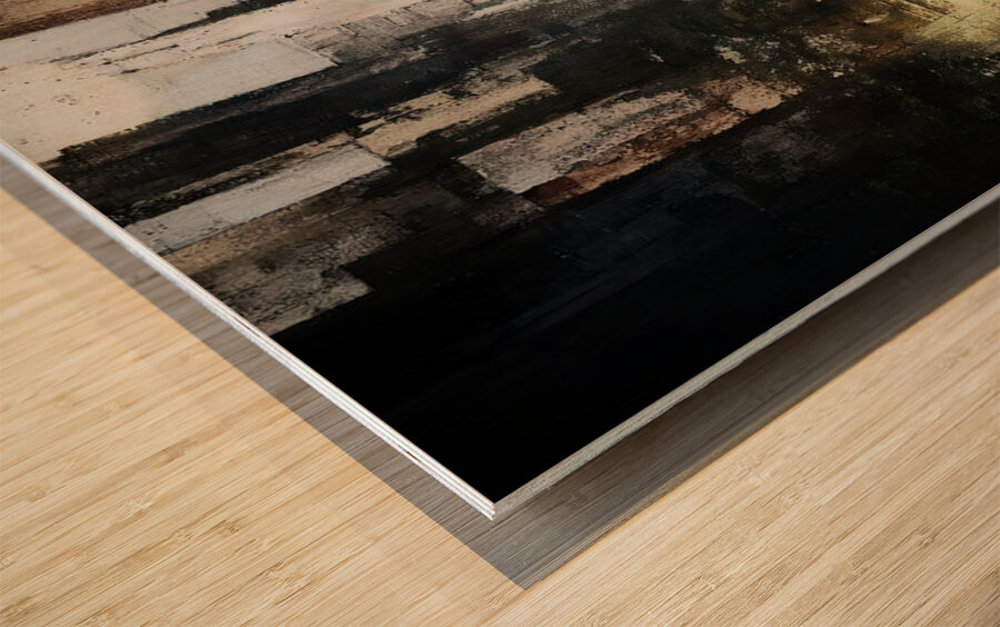 Gold and Blue Wood print