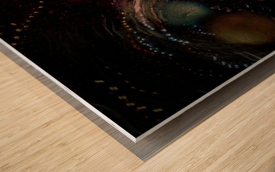 Spiral of Holiday Light Wood print