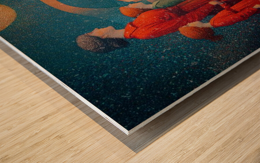 The Joy of Falling Snow Wood print