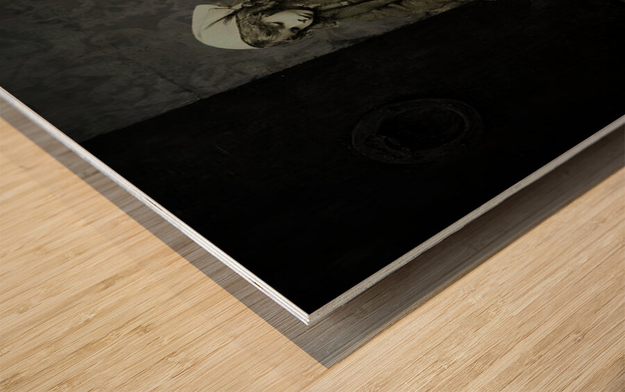 The Girl by the Wall Wood print