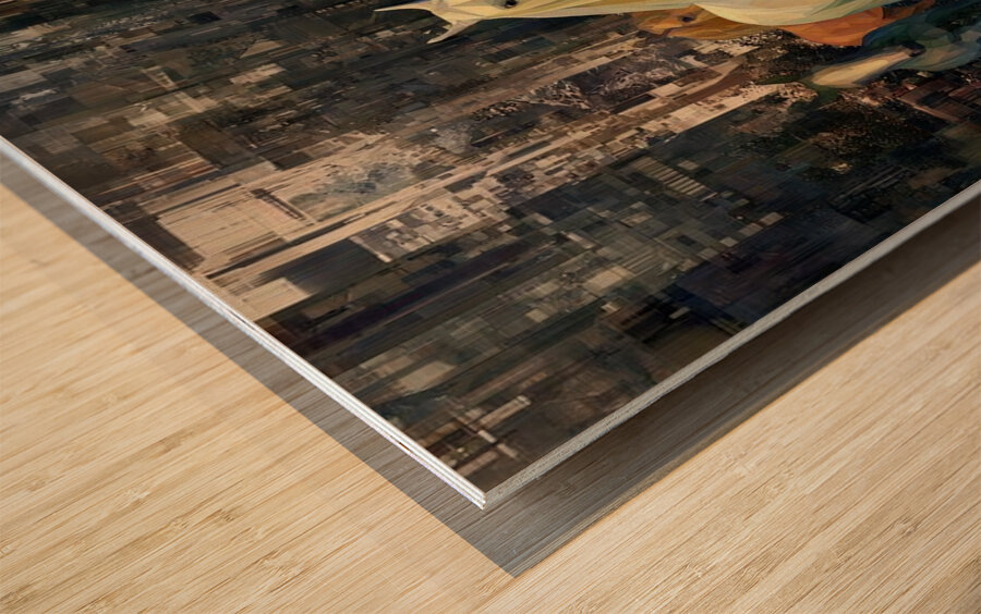 Prismatic Stampede Wood print