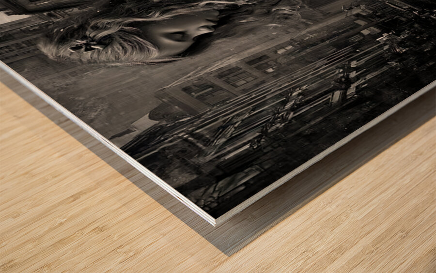 A Question in Gray Wood print