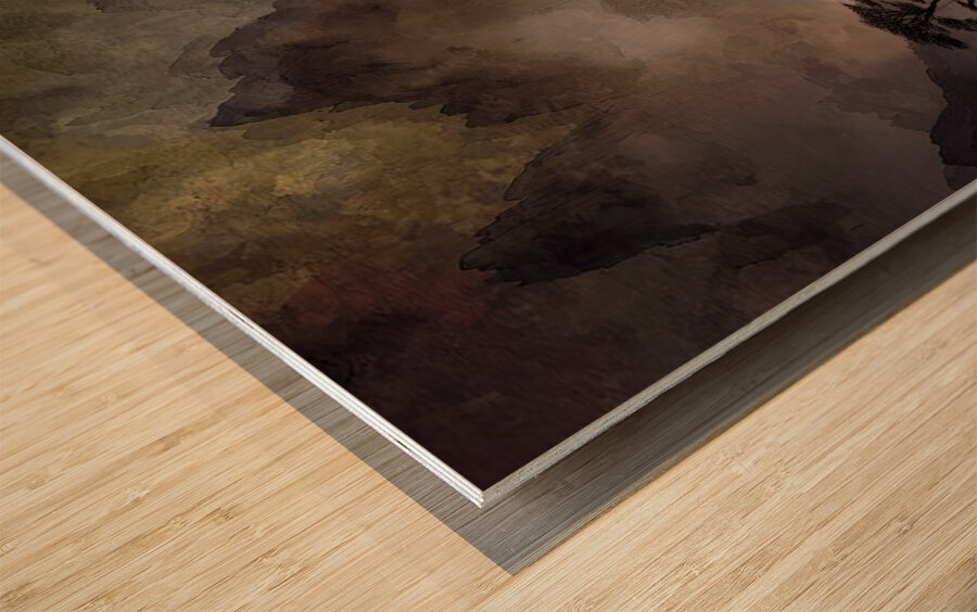 Shrine in the Mist Wood print