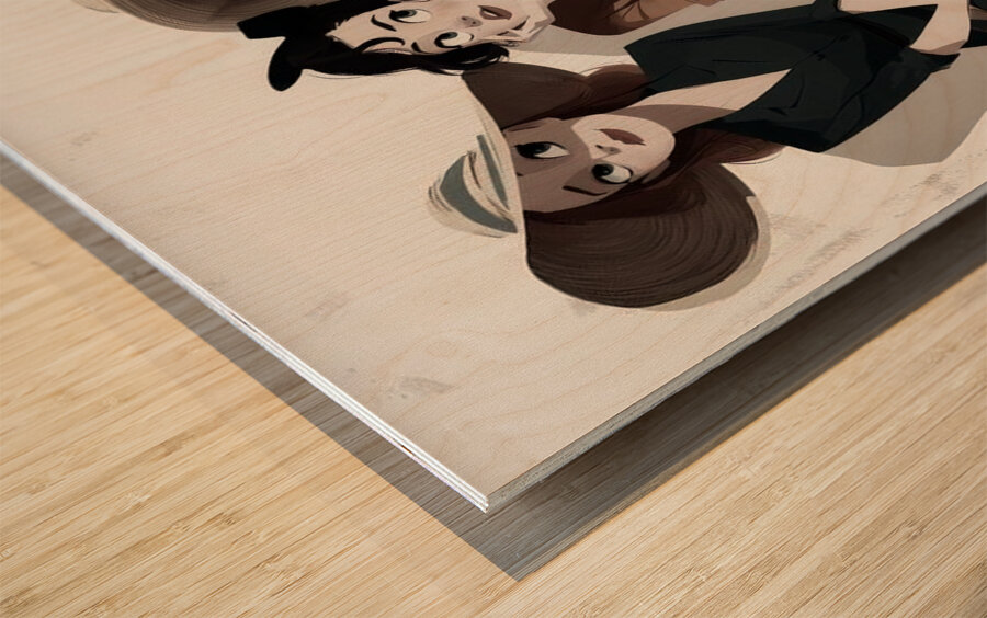 Between Glances Wood print