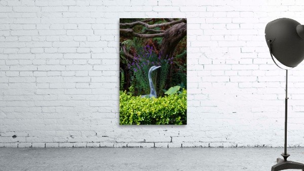 Stone Crane in Foliage Wall Preview