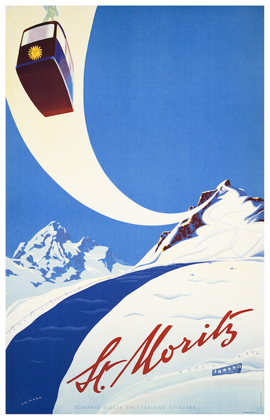 St Moritz vintage poster by ezioman Wall Art
