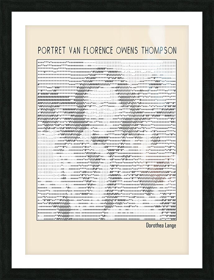 Portret van Florence Owens Thompson ascii art Picture Frame print